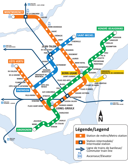 Plan du MÃ©tro de MontrÃ©al