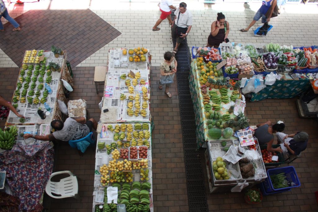 Le marché de Papeete en Polynésie