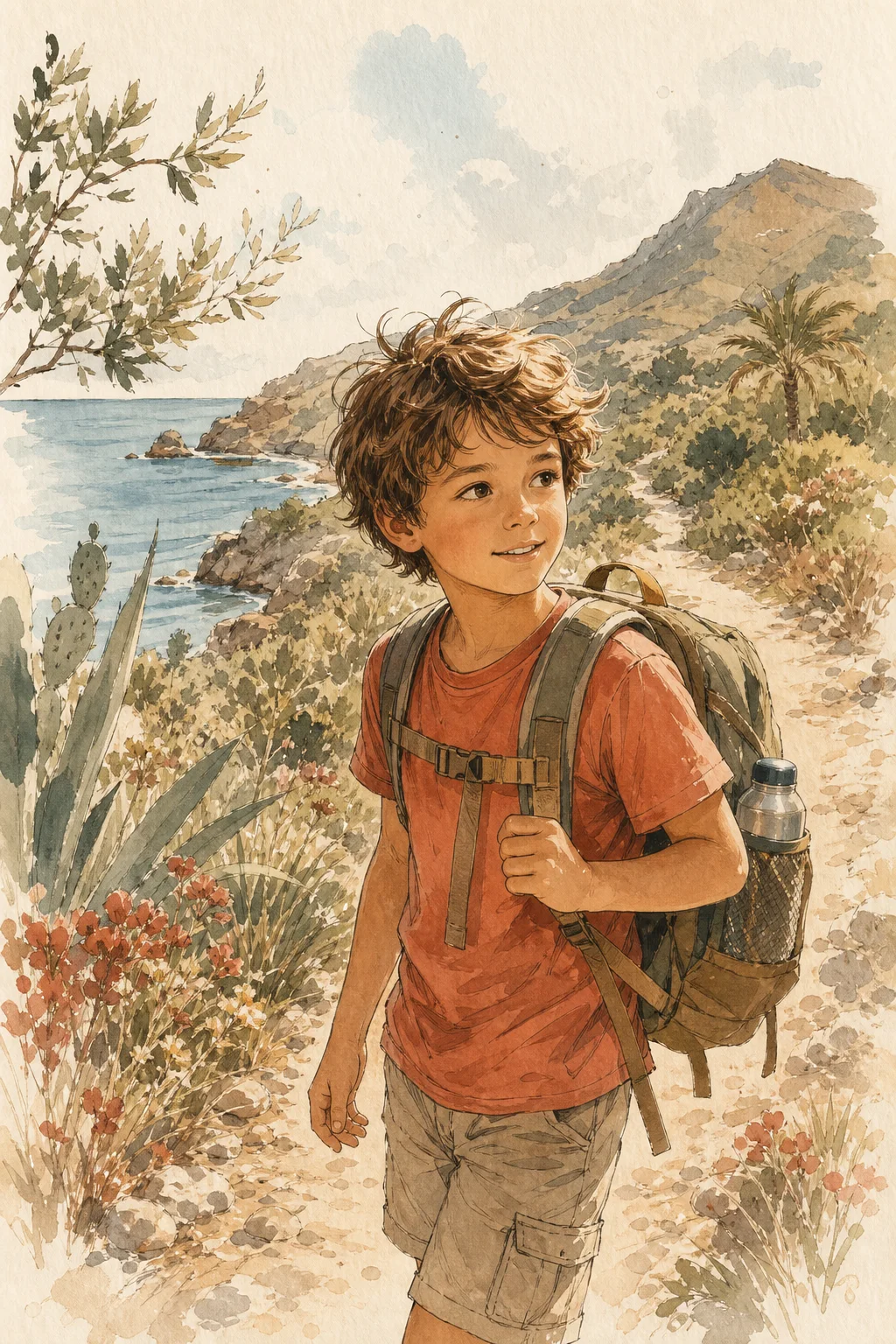Lucas en balade avec son sac