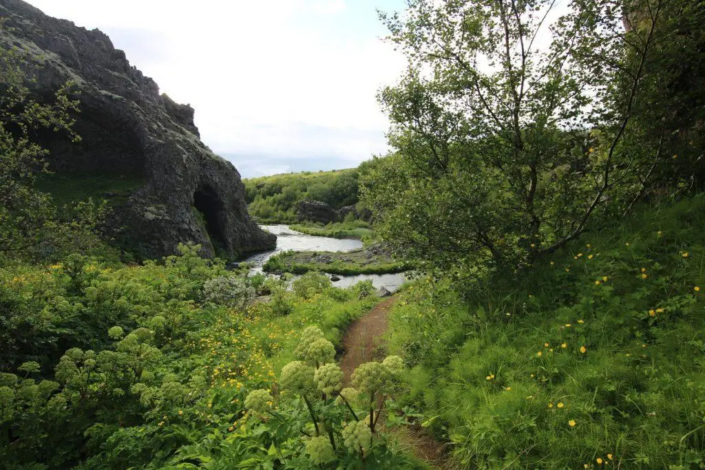 Gjáin, vallée luxuriante