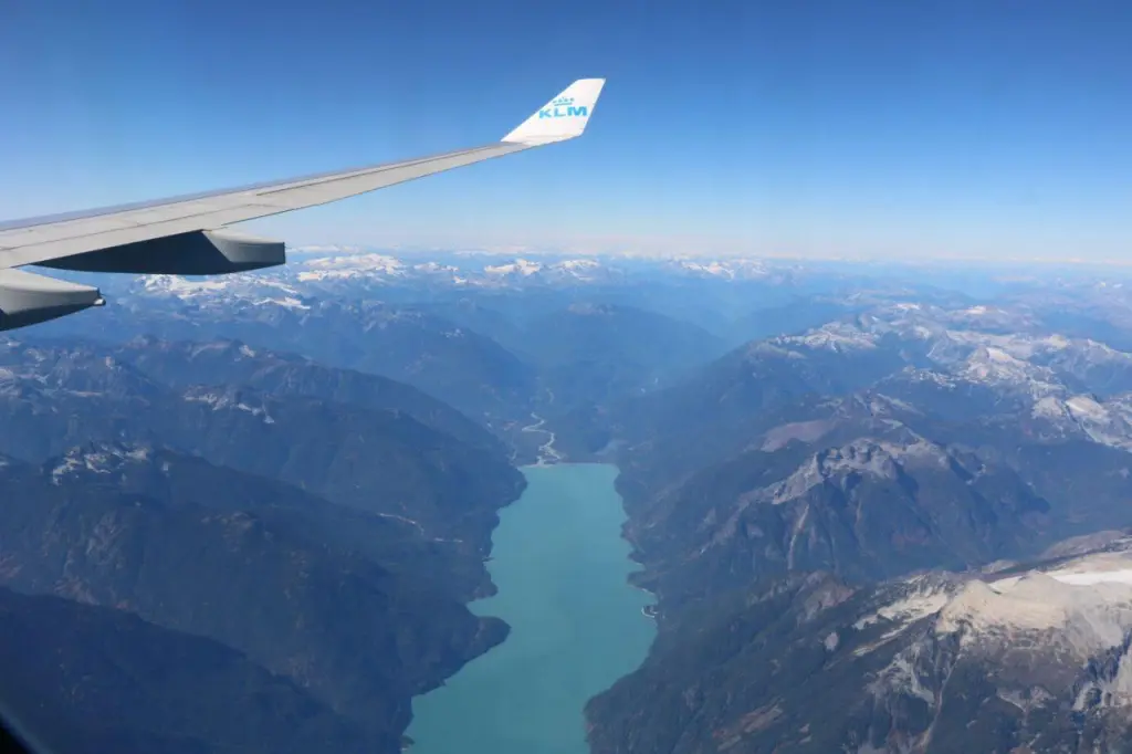 Vue sur le Canada depuis l'avion avant d'arriver à Vancouver
