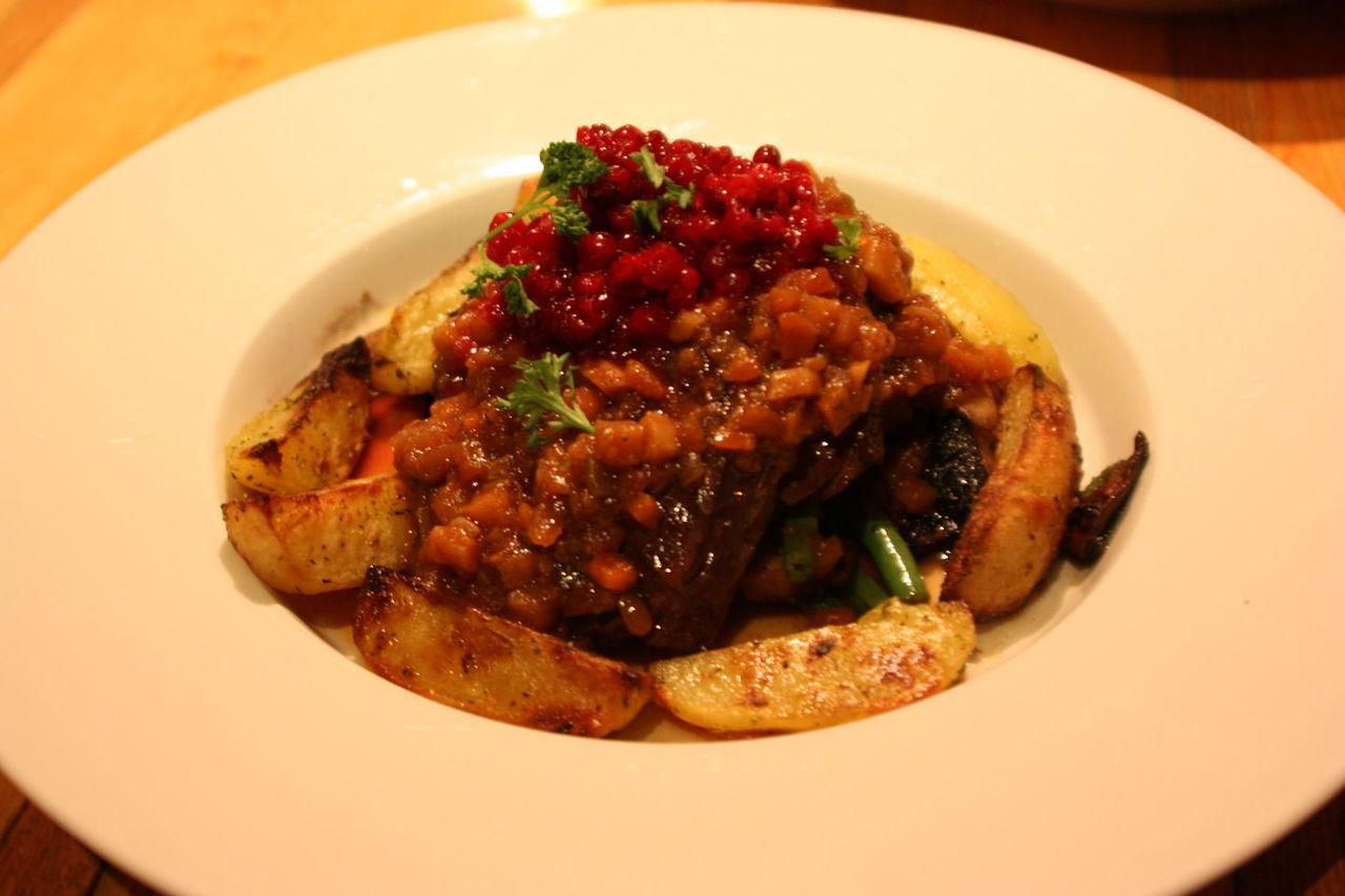 Plat servi au restaurant Kroa au Svalbard