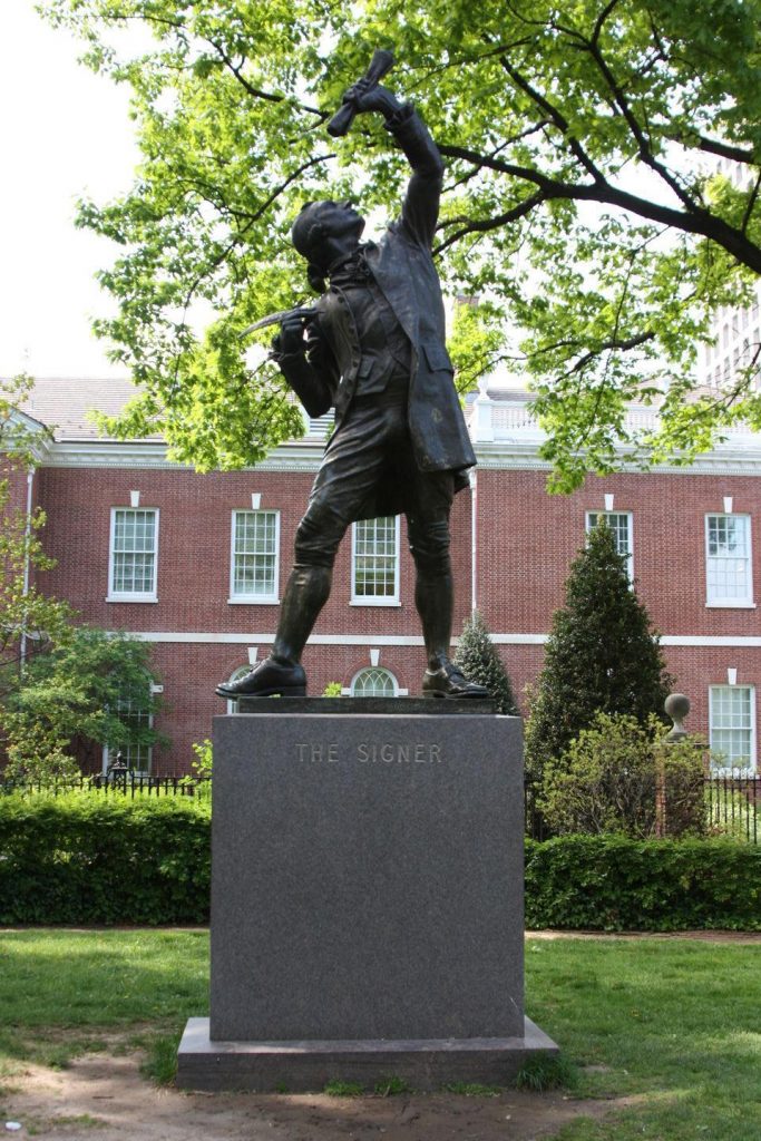Statue The Signer à Philadelphie