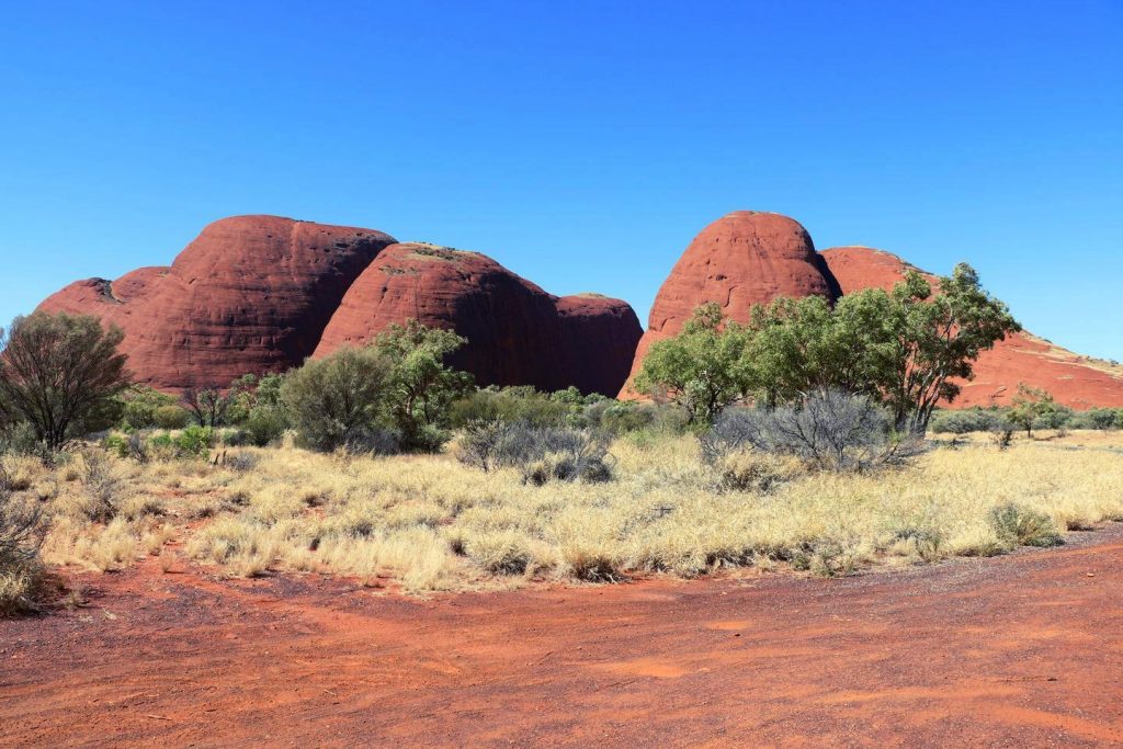 Sentier de Walpa Gorge au milieu de Kata Tjuta