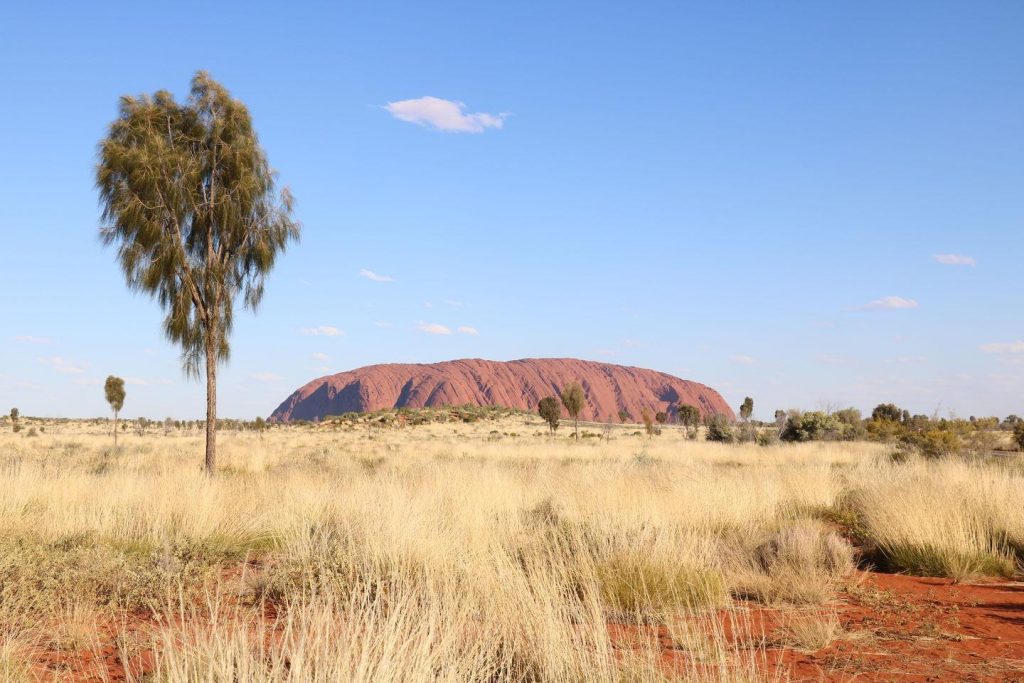 Uluru en fin de journée avant le coucher du soleil
