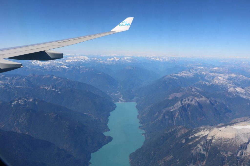 Vue sur le Canada depuis l'avion avant d'arriver à Vancouver