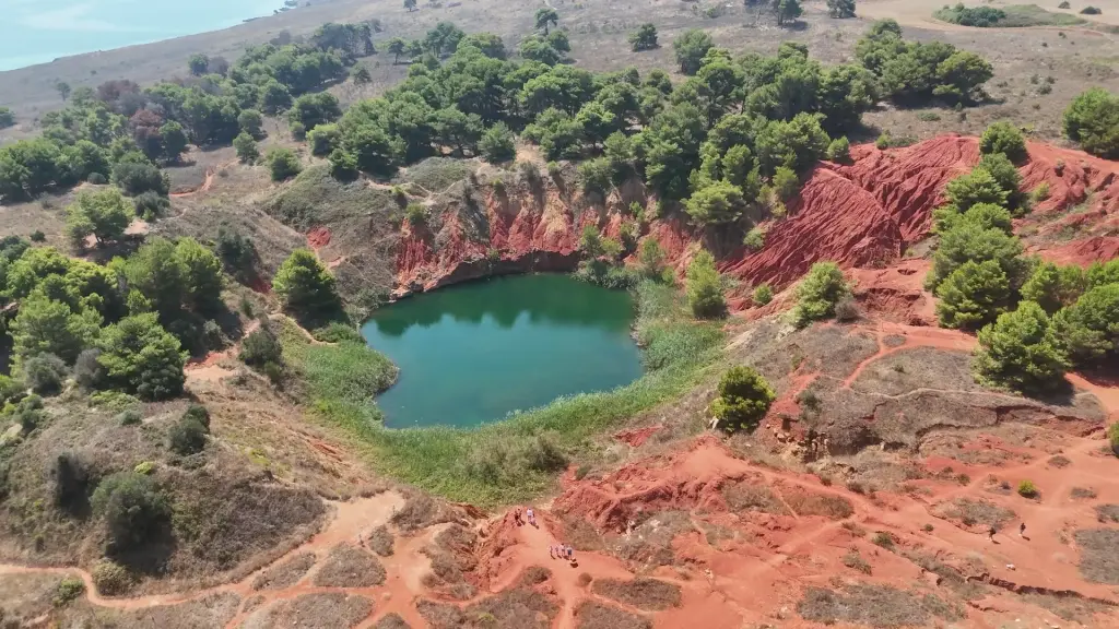 Cava di Bauxite près d'Otranto vue par drone