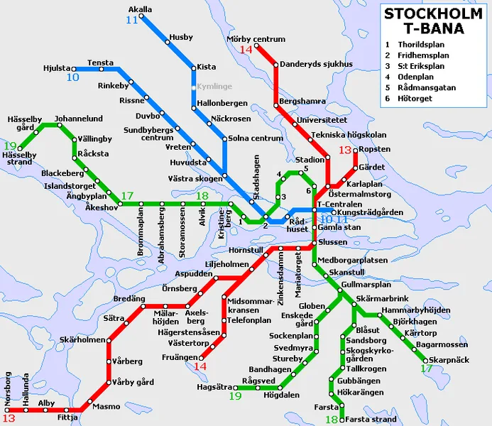 Plan du métro de Stockholm