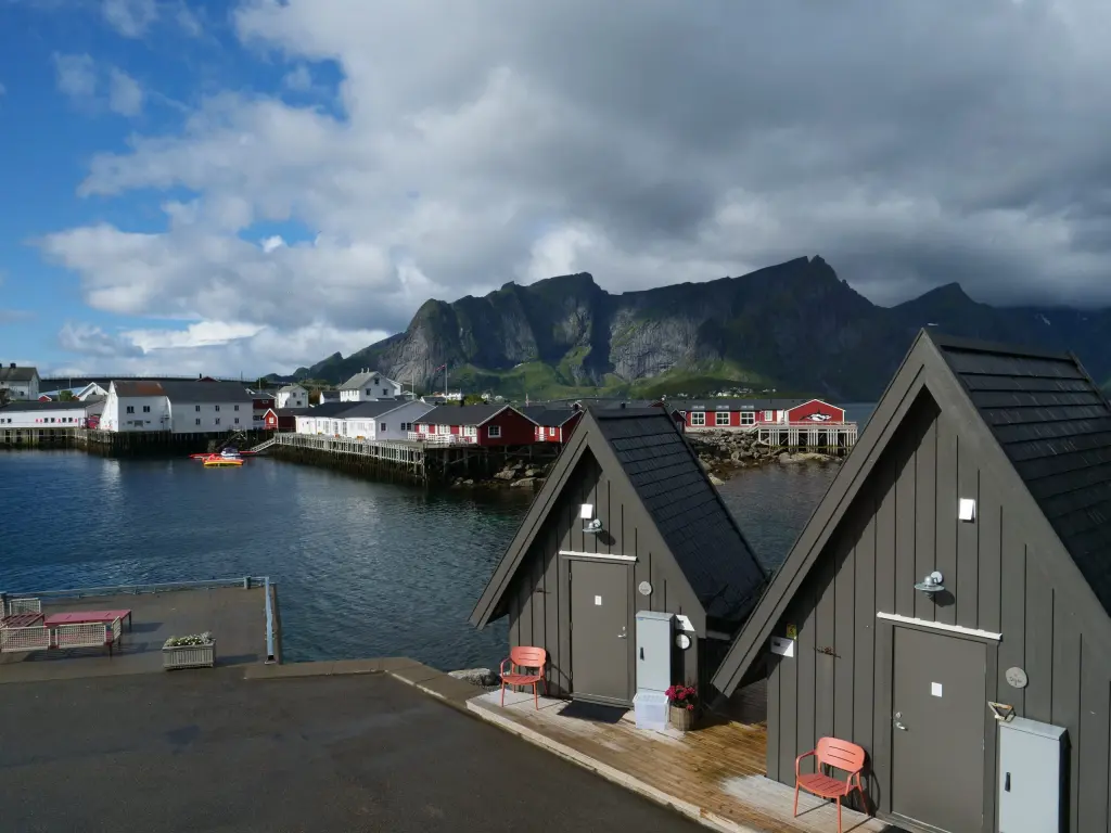 Vue sur le Reinefjorden depuis notre cabane de pêcheur